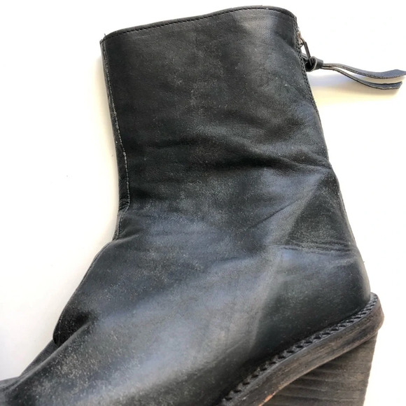 Free People Marquis Black Block Heel Ankle Boots Size 39 - Picture 4 of 16